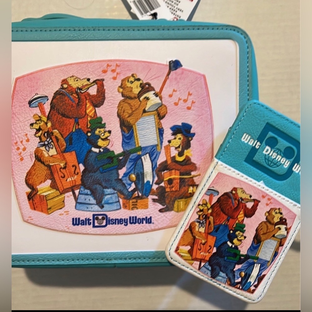 Disney Parks Loungefly 50th Vault Collection Lunchbox Bag & Thermos Cardholder